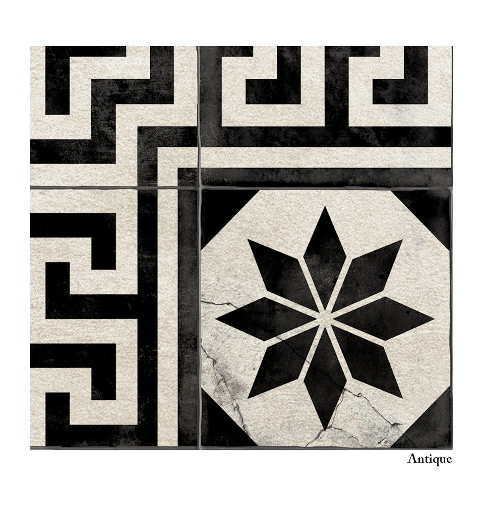 Gothic Black and White Antique New - שטיח פי וי סי