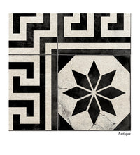 Gothic Black and White Antique New - שטיח פי וי סי