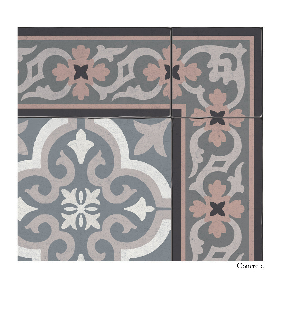 Noel Snowflake Concrete - שטיח פי וי סי