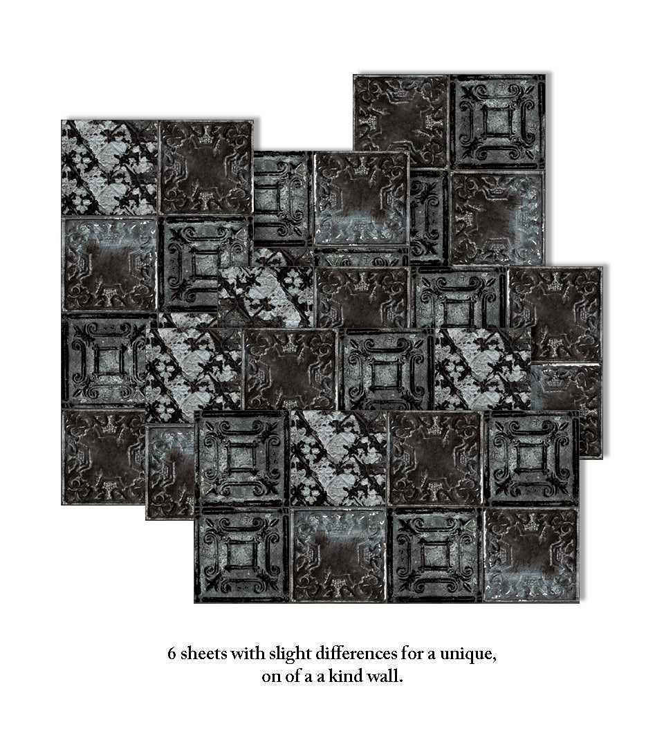 Tin Tile Dark KAMI – טפט מים DIY