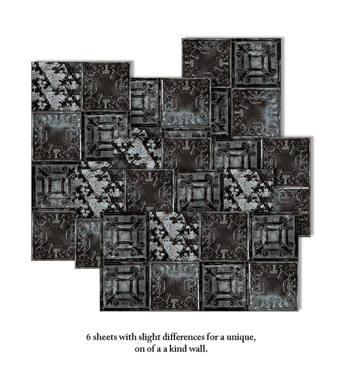 Tin Tile Dark KAMI – טפט מים DIY