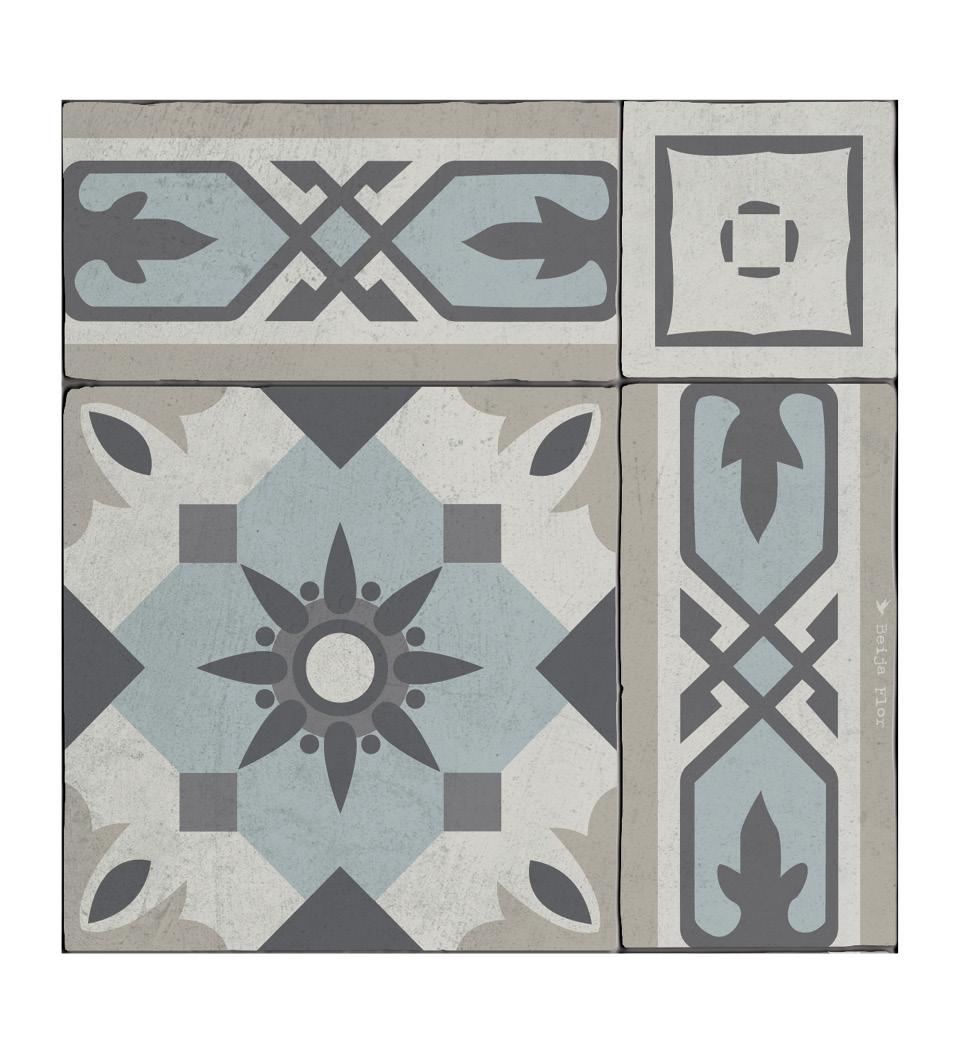 Amsterdam Light Blue Concrete vinyl rug