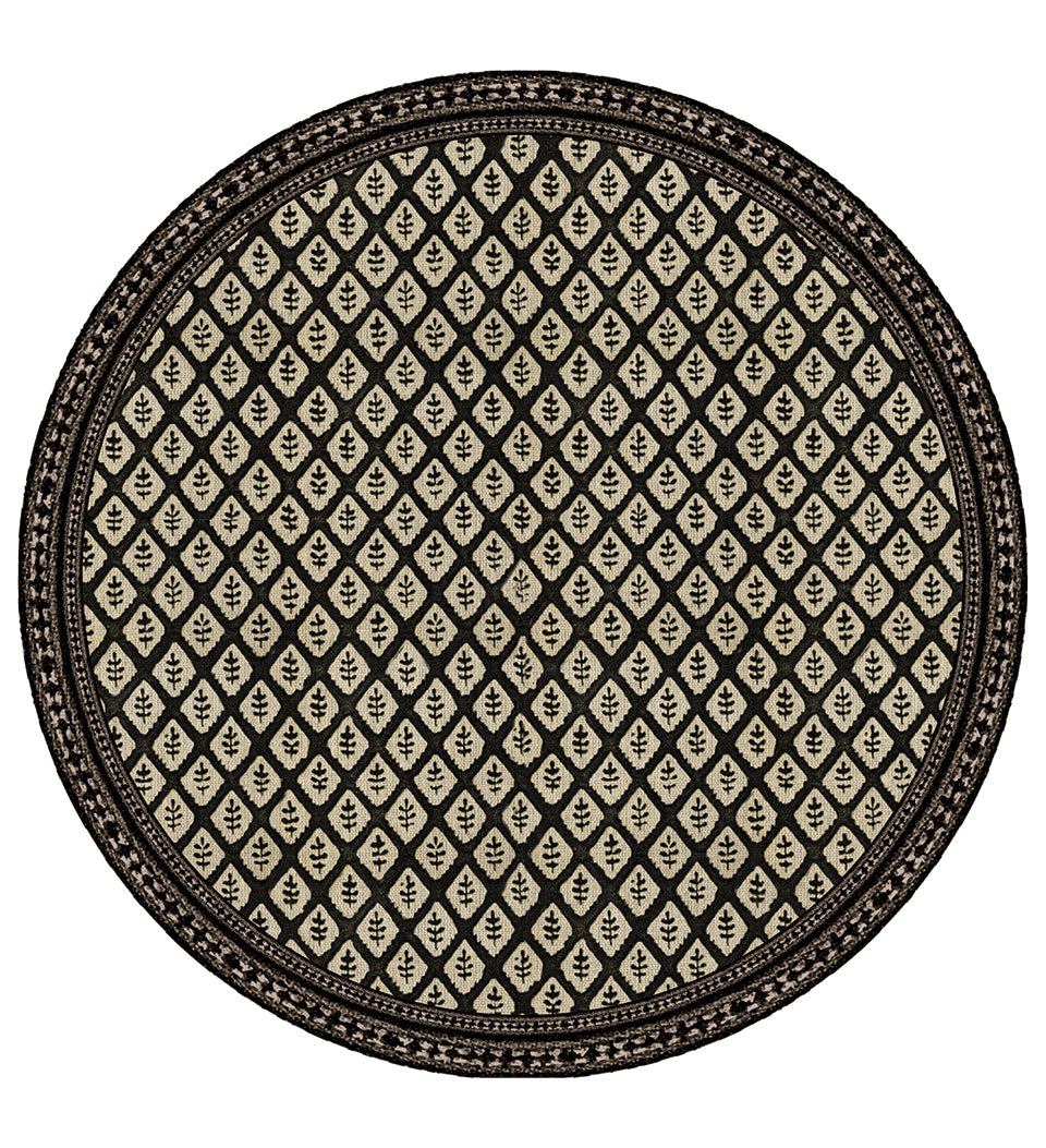 Jaipur Black Round Vinyl Placemat