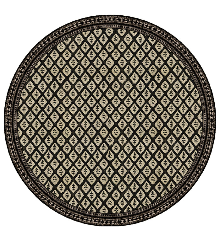 Jaipur Black Round Vinyl Placemat