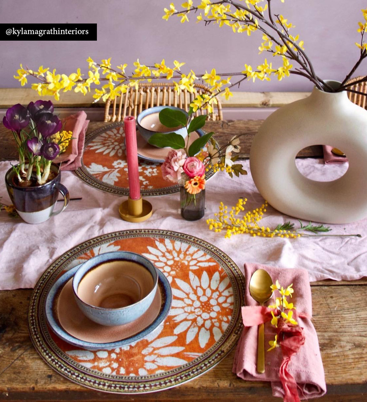 Bohemian Garden Hazel - פלייסמט פי וי סי עגול