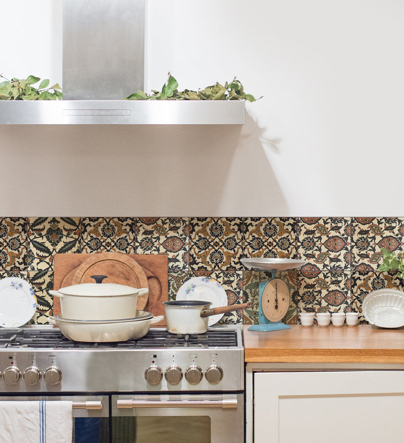 Armenian Eclectic Amber Vinyl Backsplash Stickers