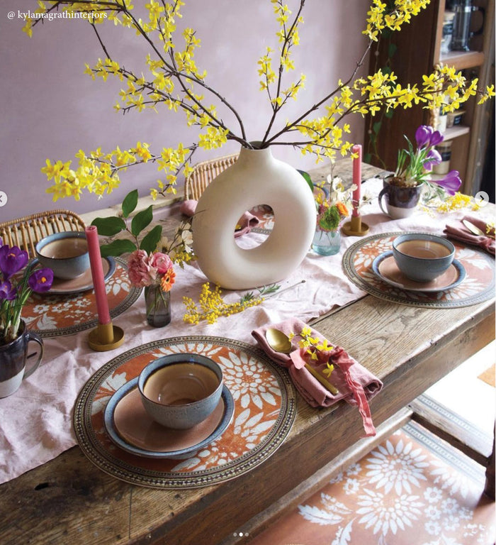 Bohemian Garden Hazel Round Vinyl Placemat