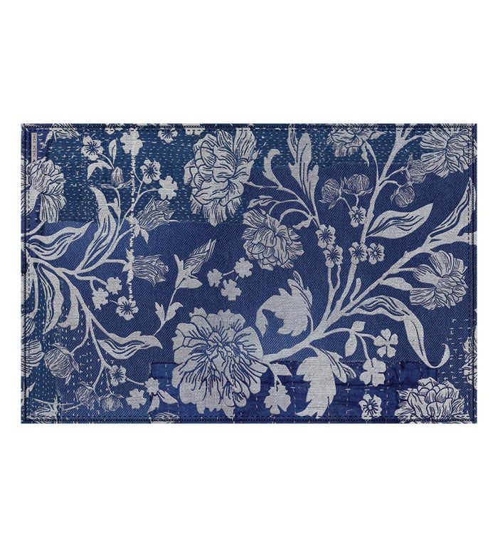 Bohemian Garden Indigo Flower Vinyl Placemat