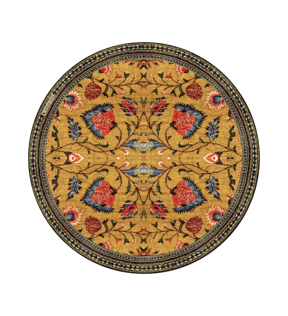 Bohemian Garden Gold - פלייסמט פי וי סי עגול