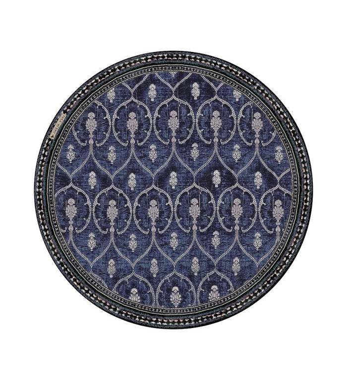 Royal Indigo Classic Round Vinyl placemat