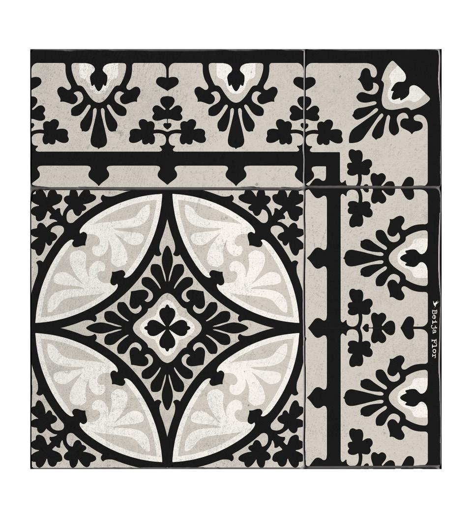 Barcelona Black & White Concrete - שטיח פי וי סי