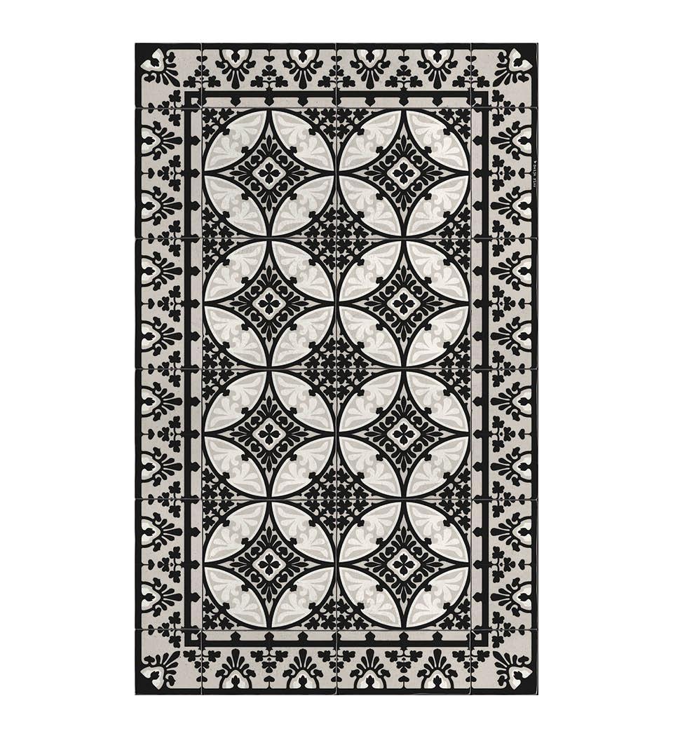 Barcelona Black & White Concrete Vinyl Rug