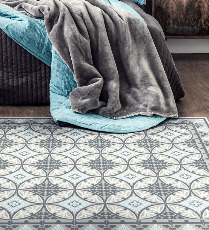 Barcelona Light Blue Vinyl Rug