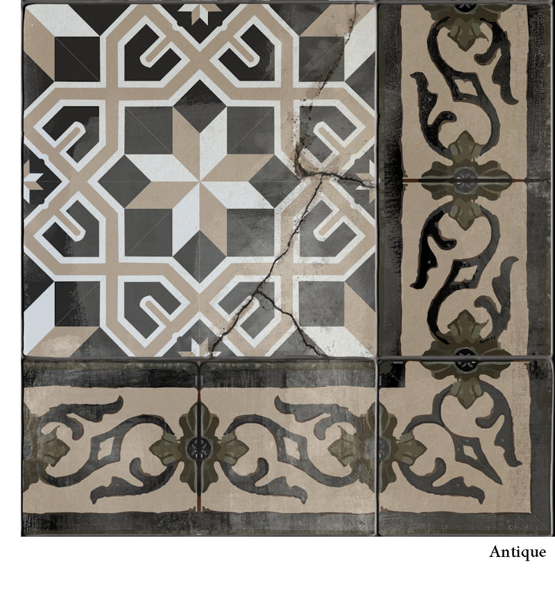 Gothic Anicent tile Antique Vinyl Rug