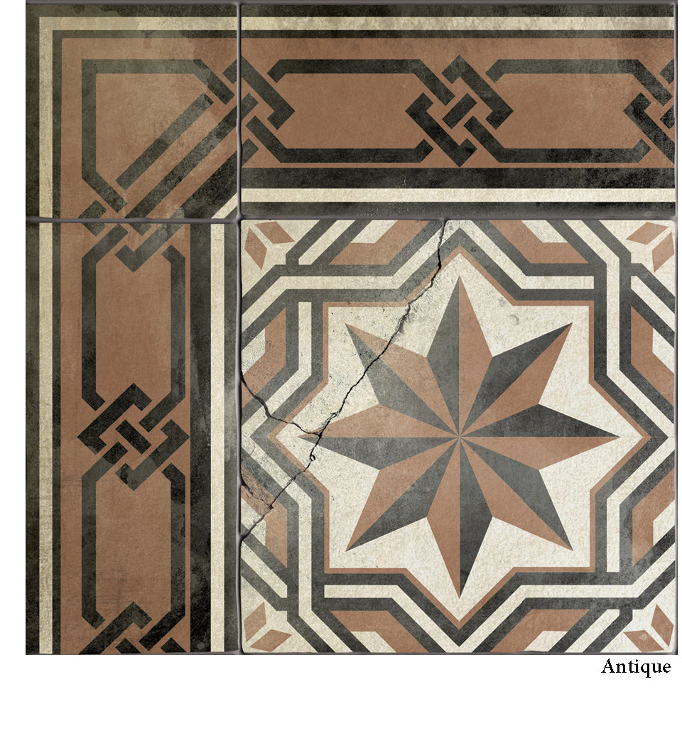 Gothic Terracotta Antique Vinyl Rug