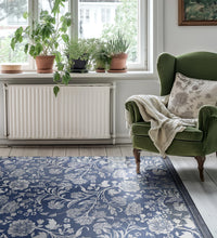 Bohemian Garden Indigo Flower - שטיח פי וי סי