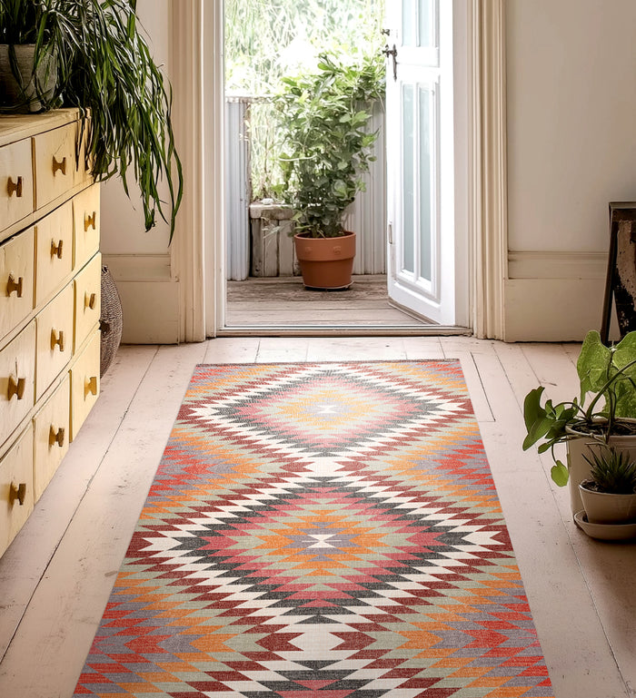 Kilim Colorful Vinyl Rug