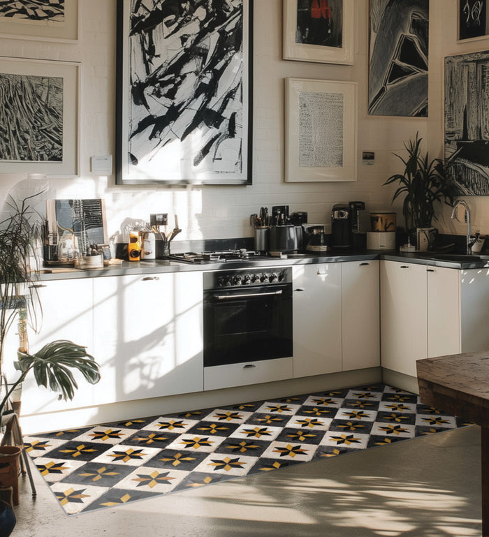 Gothic Sky Black Antique - Modu floor - שטיח פי וי סי