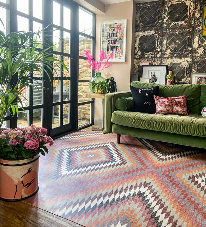 Kilim Colorful Vinyl Rug