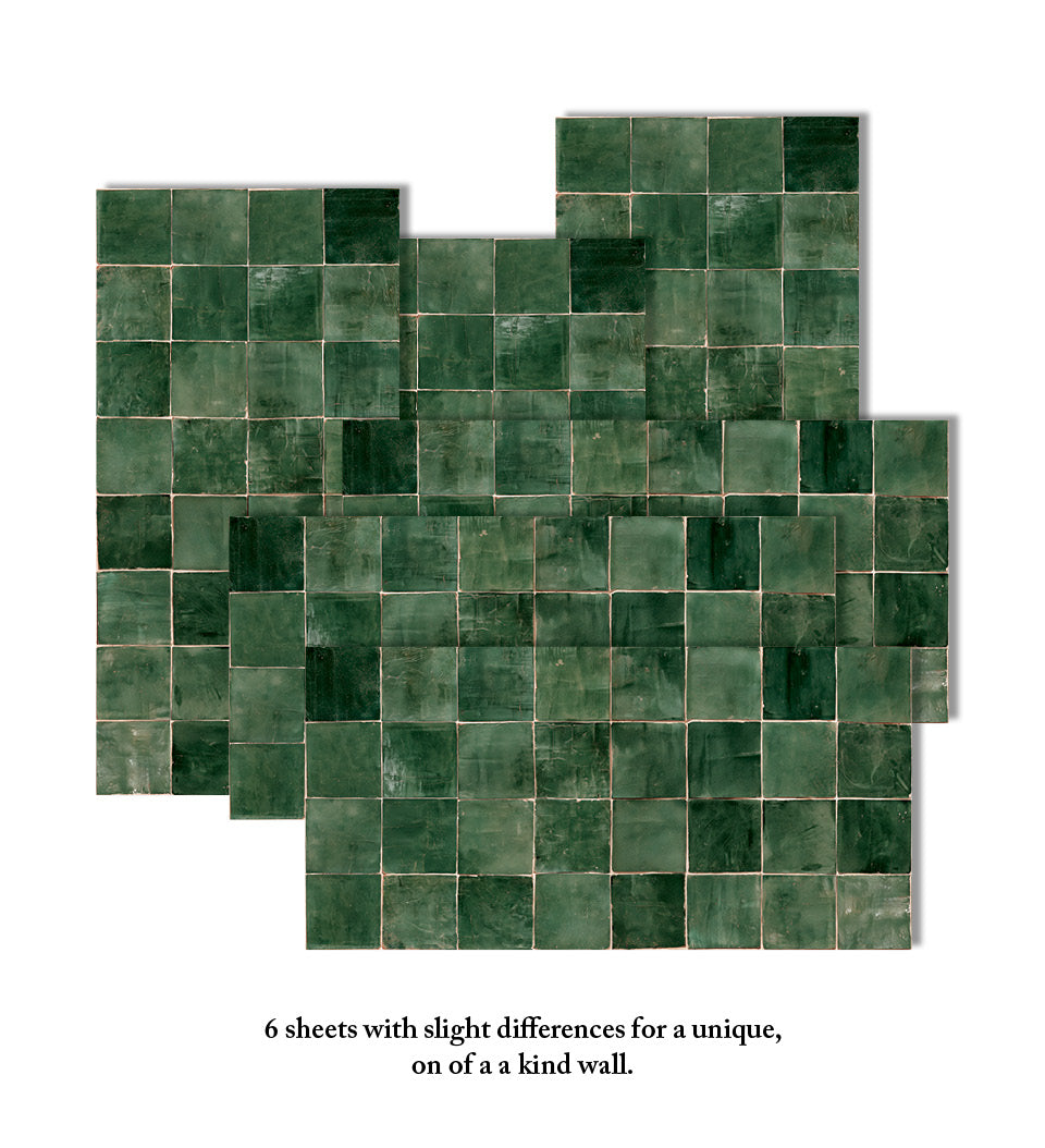 Zellige Forest Green KAMI – טפט מים DIY