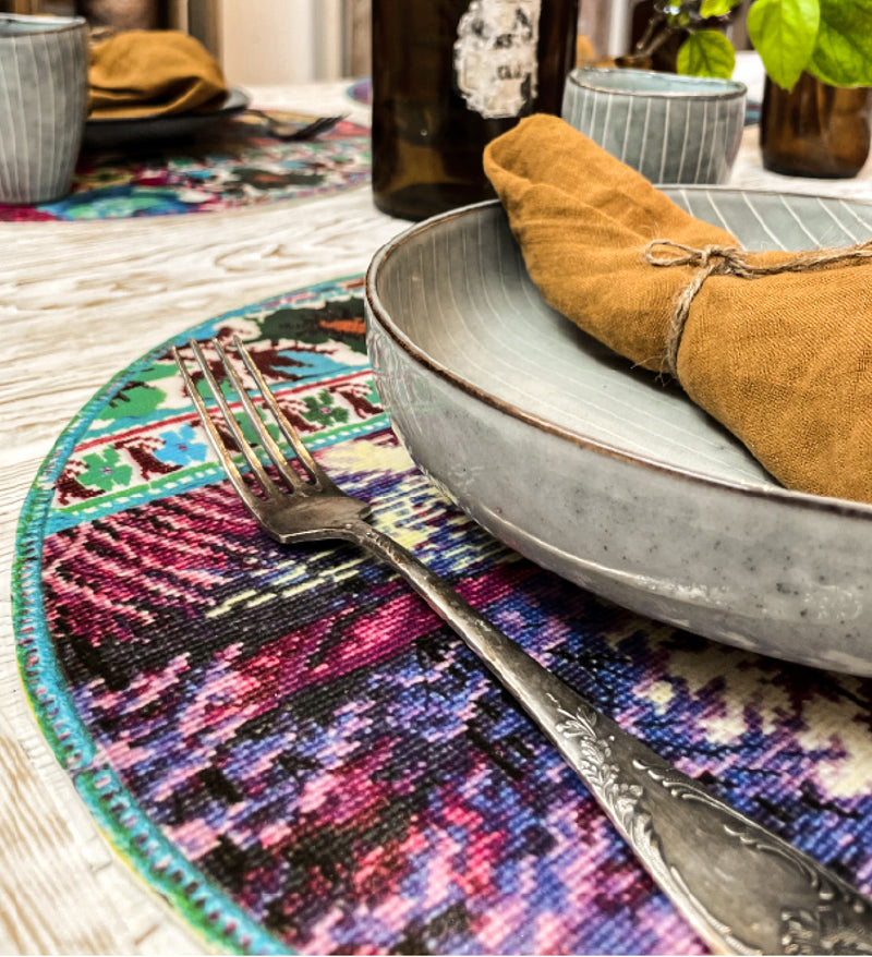 Gipsy Violet Round Vinyl Placemat