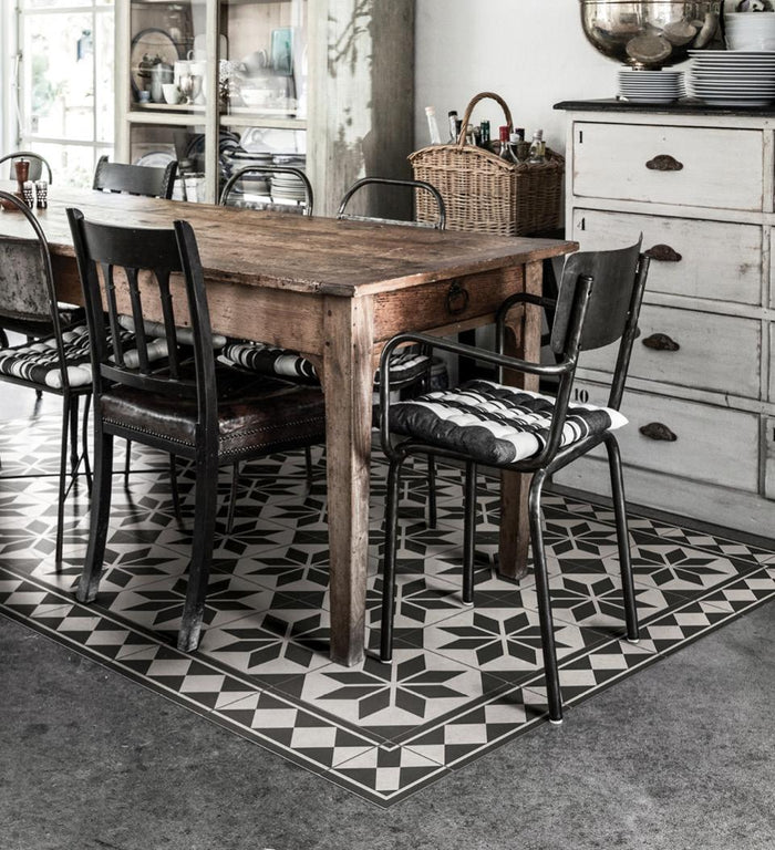 Gothic Concrete Black & White Vinyl rug
