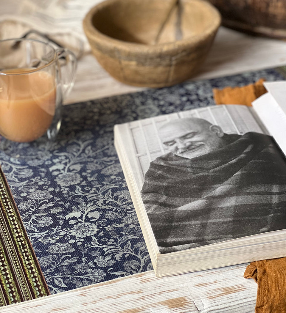 Bohemian Garden Indigo Compact Vinyl Placemat