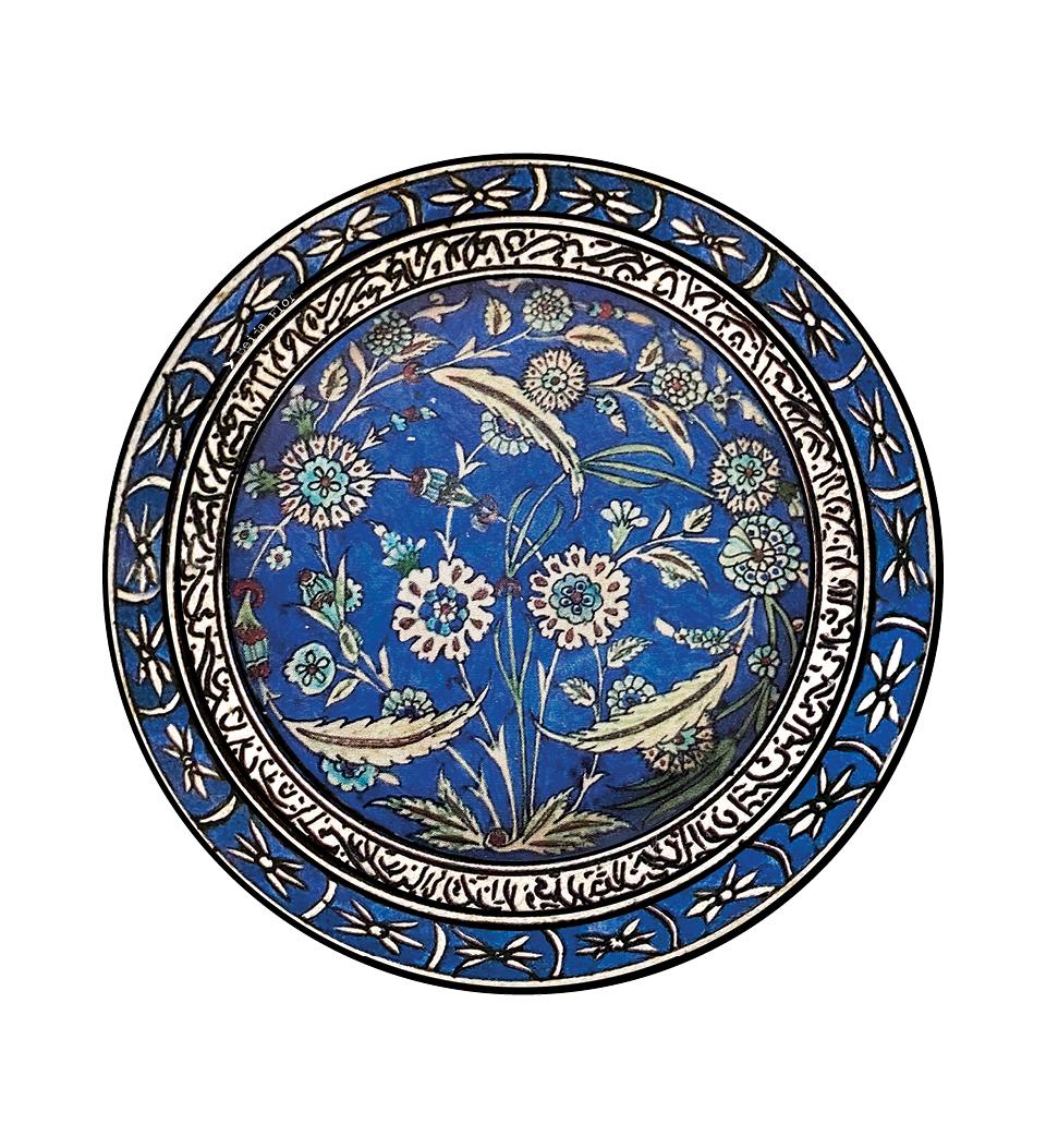 Armenian Blue Round Vinyl Placemat
