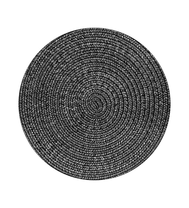 Braids Black Round Vinyl Placemat