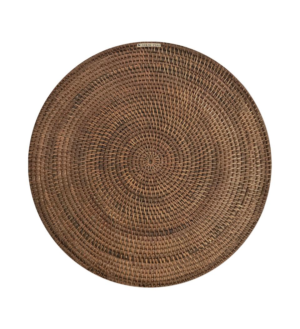 Spiral Reed Dark Round Vinyl Placemat