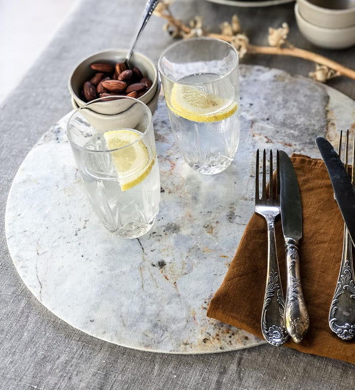 Raw Marble Round Vinyl Placemat