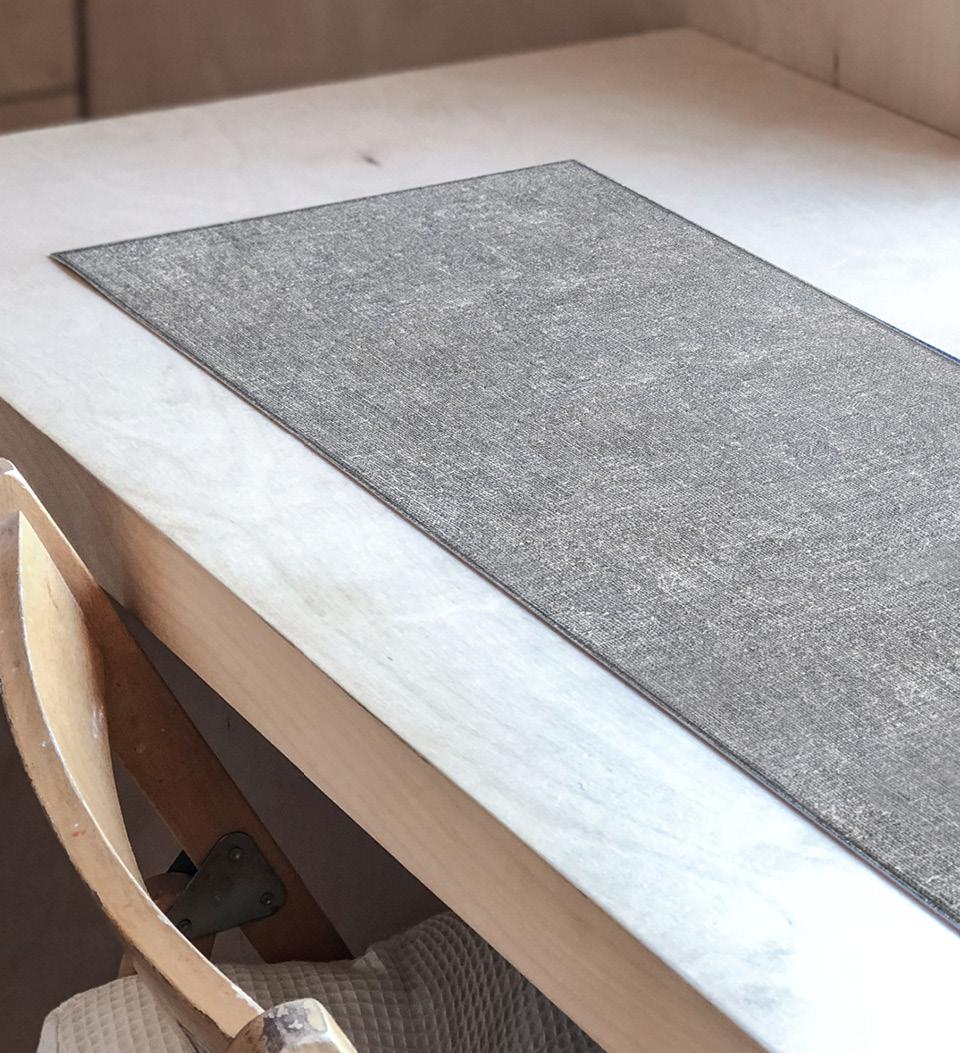 Linen Natural Vinyl Table Runner