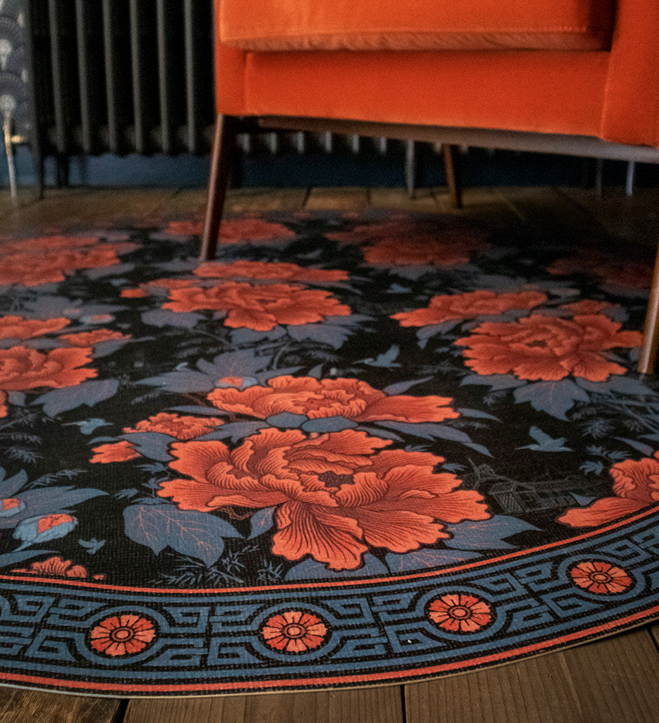Bloomin' Marvellous Coral Charm Round Vinyl Rug